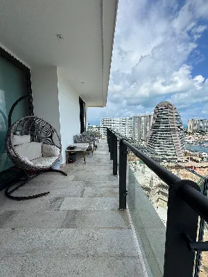 Departamento Amueblado en Renta en Blume Puerto Cancún | 3 Recámaras con Terraza — foto 7
